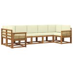 vidaXL Ensemble de canapés d'extérieur 7 pc Naturel et Crème