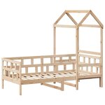 vidaXL Lit de jour avec toit sans matelas 90x190 cm bois massif