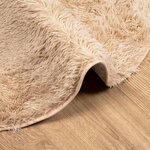 vidaXL Tapis Shaggy à poils longs NAVARRA beige 100x100 cm polyester