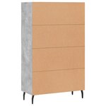 vidaXL Buffet haut gris béton 69 5x31x115 cm bois d'ingénierie