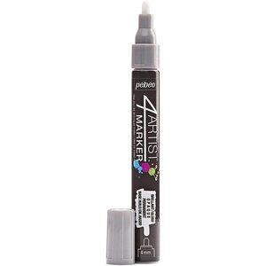 Marqueur peinture 4ARTIST pointe ogive 4 mm ARGENT PÉBÉO