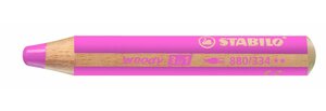 Crayon WOODY 3 en 1 Extra large rose foncé STABILO