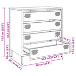 vidaXL Buffet jaune moutarde 68x39x73 5 cm acier laminé à froid