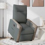 vidaXL Fauteuil inclinable électrique gris foncé tissu