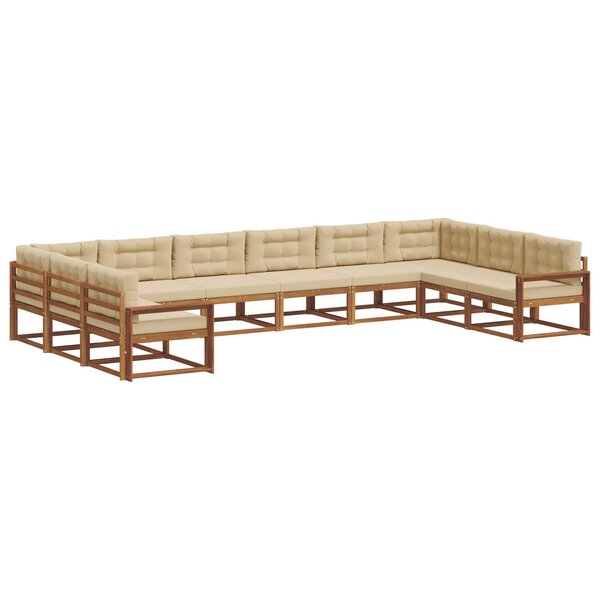 vidaXL Ensemble de canapés d'extérieur 10 pc Naturel et Beige