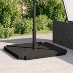 vidaXL Plaques de poids de parasol 4 Pièces triangulaire granit noir 14kg