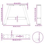 vidaXL Pieds de table basse en forme de A 2 pièces Blanc 30 x (30-31) cm Acier