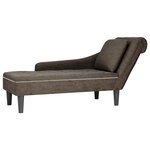 vidaXL Fauteuil long et coussin/accoudoir droit gris foncé similicuir
