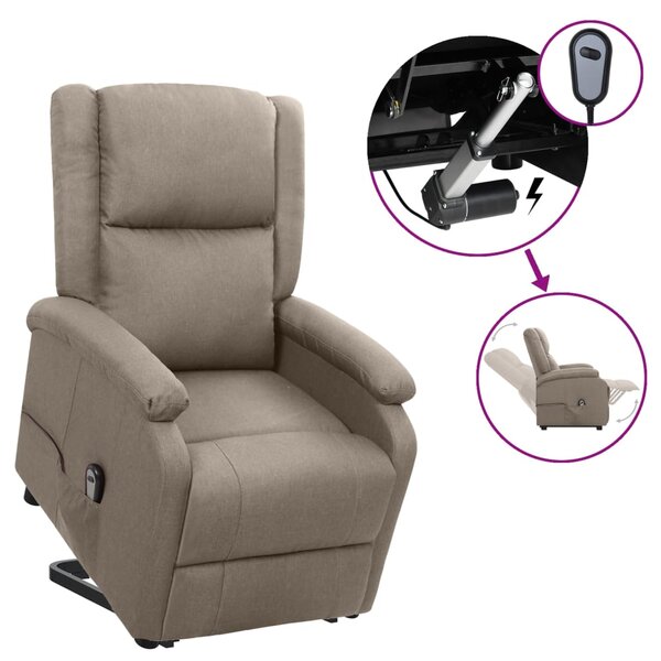 vidaXL Fauteuil Taupe Tissu