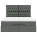 VidaXL Cadre de lit ottoman avec matelas gris foncé 140x190 cm tissu