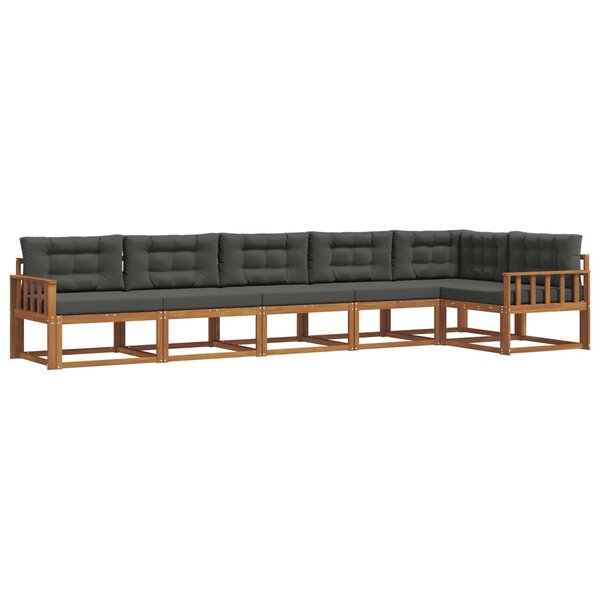 vidaXL Ensemble de canapés d'extérieur 6 pc Naturel et Anthracite