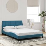vidaXL Cadre de lit avec LED sans matelas bleu 120x200 cm velours