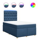 vidaXL Sommier à lattes de lit avec matelas bleu 120x190 cm tissu