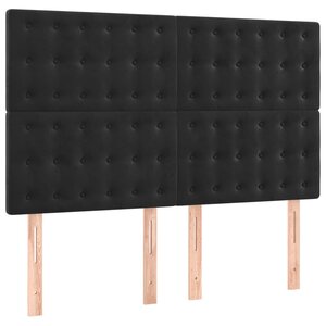 vidaXL Têtes de lit 4 Pièces Noir 72x5x78/88 cm Velours