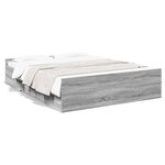 vidaXL Cadre de lit avec tiroirs sans matelas sonoma gris 140x200 cm