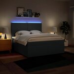 vidaXL Sommier à lattes de lit avec matelas Bleu 180x200 cm Tissu