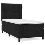 vidaXL Sommier à lattes de lit et matelas Noir 80x200 cm Velours