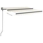 vidaXL Auvent manuel rétractable avec poteaux 3 5x2 5 m Crème