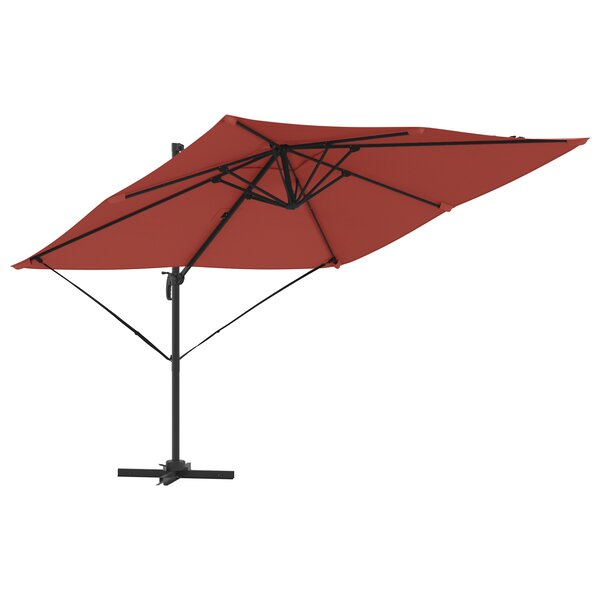 vidaXL Parasol déporté Roma Terracotta 286x285x265 cm en aluminium