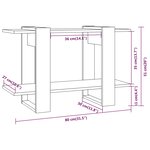vidaXL Bibliothèque/Séparateur de pièce Sonoma gris 80x30x51 cm
