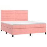 vidaXL Sommier à lattes de lit avec matelas LED Rose 180x200cm Velours
