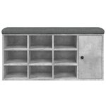 vidaXL Banc à chaussures gris béton 102x32x50 cm bois d'ingénierie