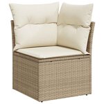vidaXL Salon de jardin avec coussins 10Pièces beige résine tressée acacia