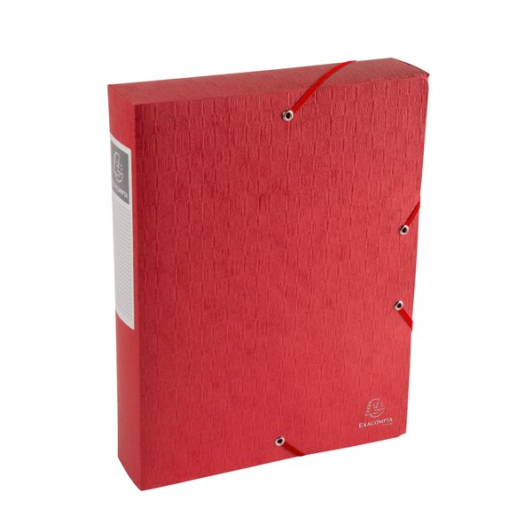 Boite De Classement Exabox Dos 60mm Carte Lustrée Scotten - A4 - Rouge - X 10 - Exacompta