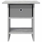 vidaXL Table de chevet Gris béton 41 x 40 x 45 cm Bois d'ingénierie