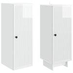 vidaXL Ensemble de Meubles 2 Pièces Blanc brillant 34 5 x 33 x 90 cm