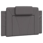 vidaXL Lit avec matelas gris 90x200 cm similicuir