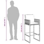 vidaXL Tabourets de bar jardin coussins lot de 2 marron résine tressée