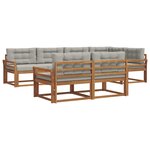 vidaXL Ensemble de canapés d'extérieur 8 pc Naturel et gris clair