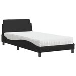 vidaXL Lit avec matelas noir 100x200 cm similicuir