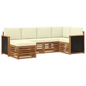 vidaXL Ensemble de canapés d'extérieur 5 pc Naturel et Crème