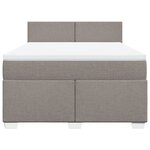vidaXL Sommier à lattes de lit avec matelas Taupe 140x190 cm Tissu