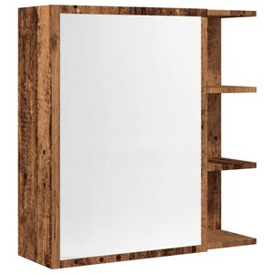 vidaXL Armoire à miroir de salle de bain vieux bois 62 5x20 5x64 cm