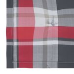 vidaXL Chaise à bascule avec coussin à carreaux rouges Bois de teck