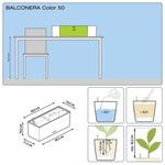LECHUZA Jardinière Balconera Color 50 ALL-IN-ONE Blanc 15670