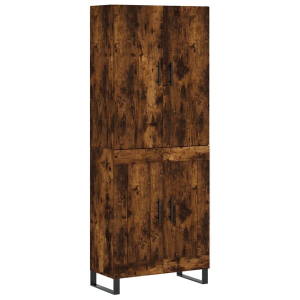 vidaXL Buffet haut Chêne fumé 69 5x34x180 cm Bois d'ingénierie