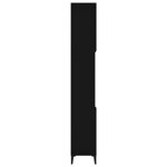 vidaXL Armoire de salle de bain noir 30x30x190 cm bois d'ingénierie