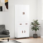 vidaXL Buffet haut Blanc 69 5x34x180 cm Bois d'ingénierie