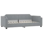 vidaXL Lit de jour avec gigogne et tiroirs gris clair 90x190 cm tissu