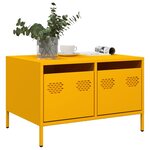 vidaXL Meuble TV jaune moutarde 68x50x43 5 cm acier laminé à froid