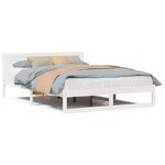 vidaXL Cadre de Lit Blanc Bois Massif 150 x 200 cm Robuste Lit