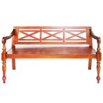 vidaXL Banc Batavia 136 cm Bois d'acajou massif Marron foncé