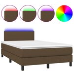 vidaXL Sommier à lattes de lit matelas et LED marron foncé 120x190 cm