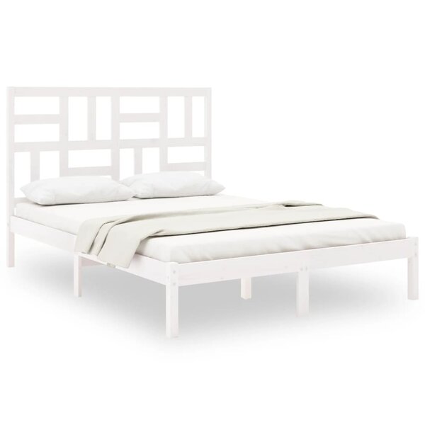 vidaXL Cadre de lit sans matelas blanc bois massif 160x200 cm