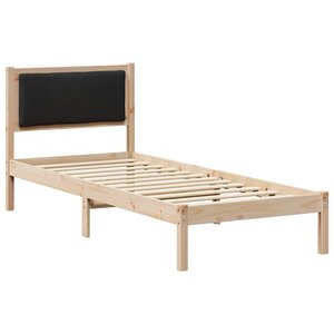 vidaXL Cadre de lit avec tête de lit Noir 80 x 190 cm Pin massif