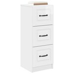 vidaXL Armoire à tiroirs Blanc brillant 33 x 34 5 x 87 cm